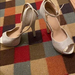 Sparkly Open-Toed Heels